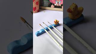 🎨 Turning a simple piece of clay into a beautiful paint brush rest! ✨🖌️ #clayart  #handmade