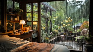 Rain Sounds in The Beautiful flower garden for Sleeping | Soft rain for Insomnia, Study, ASMR screenshot 5