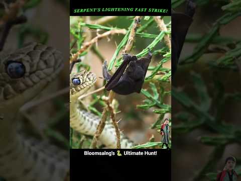 ضربة أفعى سريعة كالبرق مطاردة بلومسالنج النهائية حيوانات طبيعة حياة برية أفعى