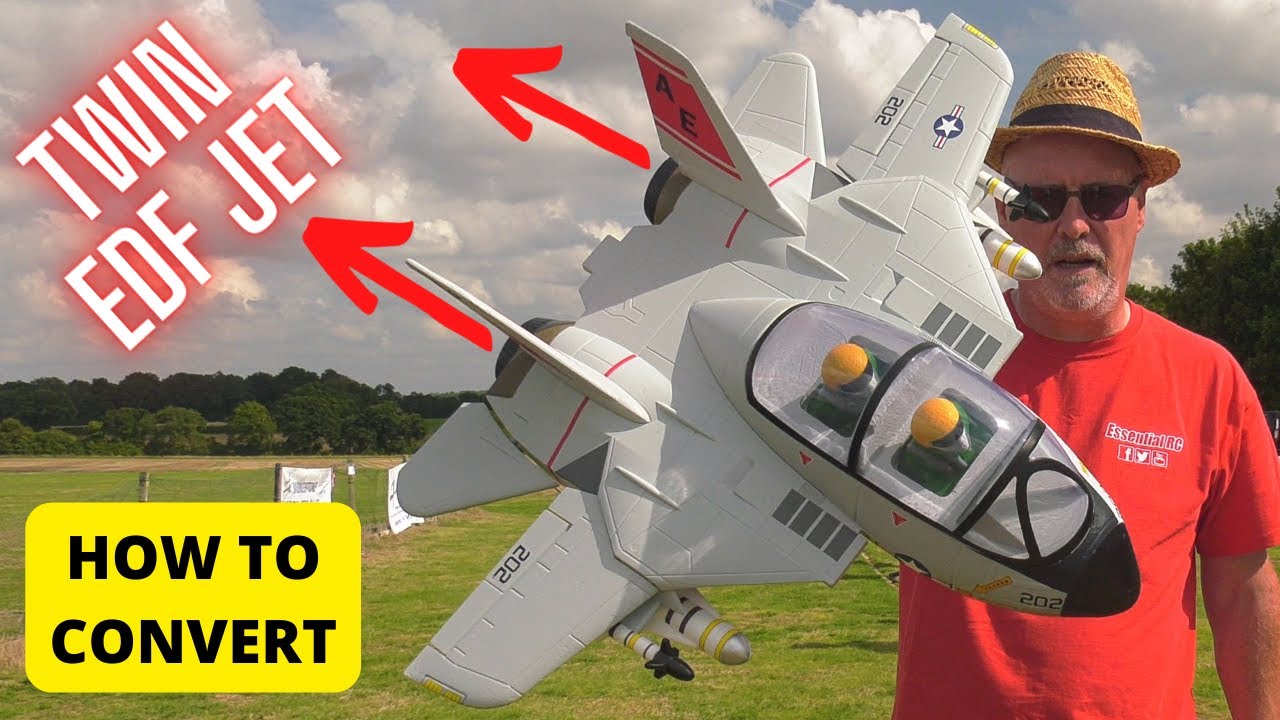 NOW IT'S A PROPER JET ! Cartoon Top Gun RC FATTIE F-14 TWIN EDF JET | Including FIRST flight test