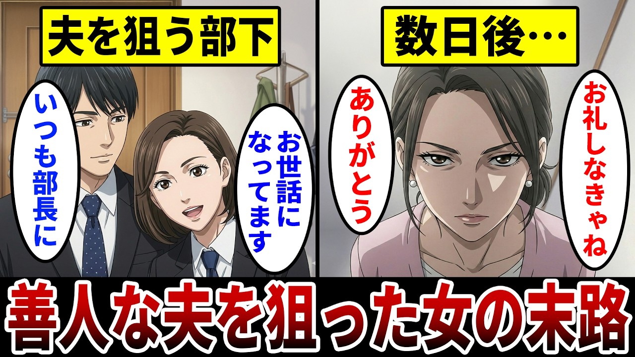 【漫画】若い部下に狙われた夫「略奪女への静かな逆襲」職場不倫未遂を食い止めた専業主婦の反撃。