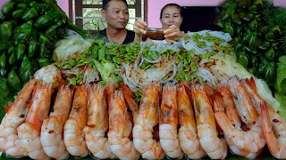 ข้าวปุ้นซาวน้ำปลาร้ากุ้งสุกเนื้อแน่นๆหวานๆแกล้มผักเต็มถาดจ้า|1 กุมภาพันธ์  2026