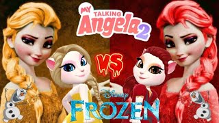 Yellow Elsa Vs Red Elsa /Mytalkingangela2/(Frozen)