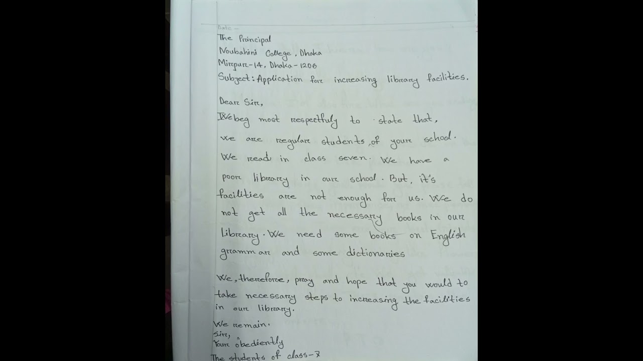 Application for increasing library facilities.