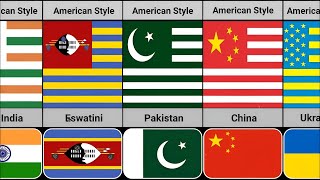 Flags in Style of USA From Different Countries