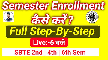 Semester Enrollment Kaise Kare|SBTE Bihar Semester Enrollment Kaise Kare|2nd Sem|4th Sem|6th Sem|