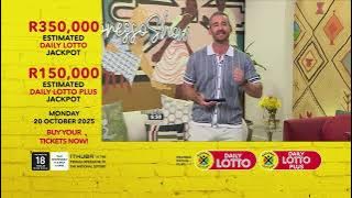 Play DAILY LOTTO for an estimated R350,000 jackpot & DAILY LOTTO PLUS for an estimated R150,000 jack