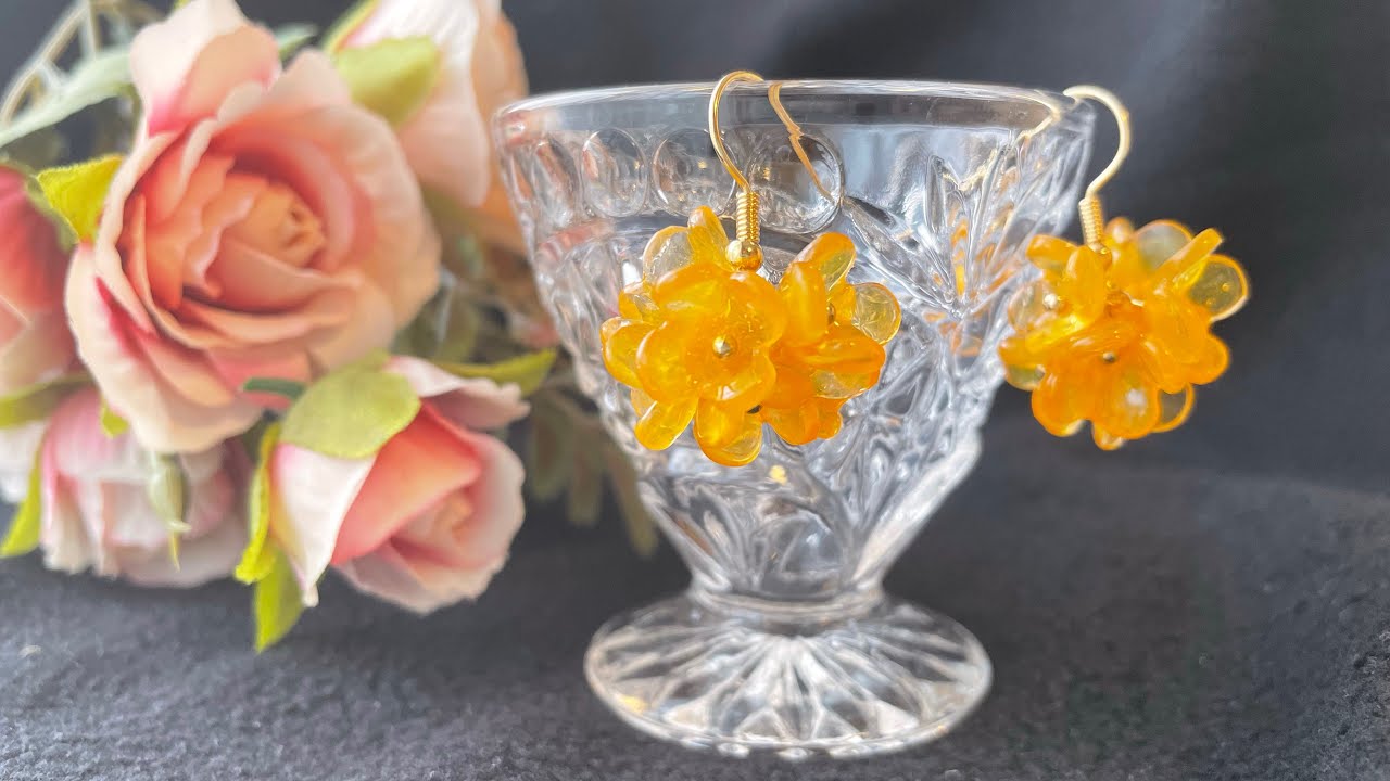 プラバンで作る金木犀のピアス