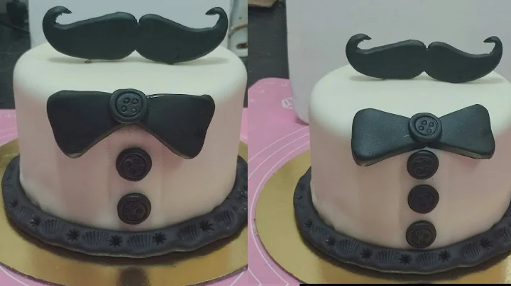 Father's day fondant cake, butter cream icing