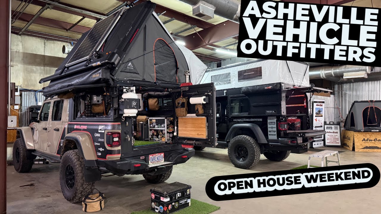 День открытых дверей и кемпинг в Asheville Vehicle Outfitters осенью