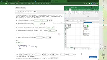 MTH128 Chapter 6 Norm Dist and Norm inverse using excel