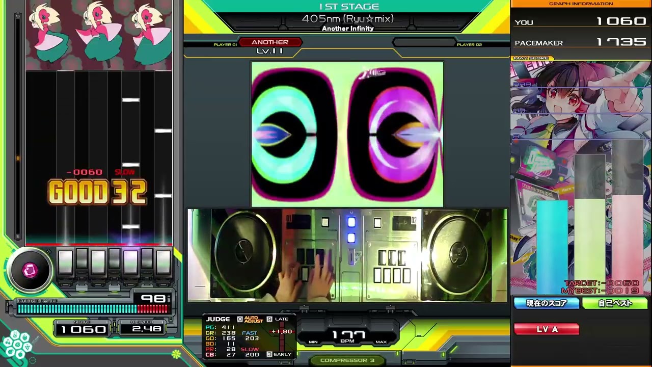 beatmania IIDX】405nm (Ryu☆mix) (A) LV11 易クリア - YouTube