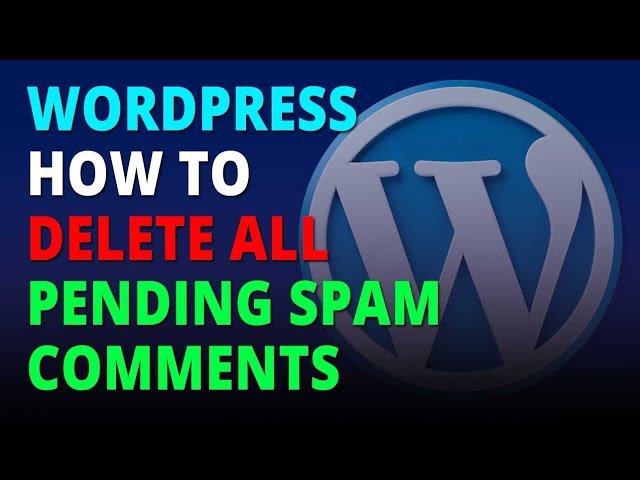 How to delete pending comments