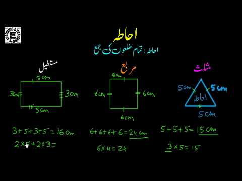 How to know area of Triangles, Square, Rectangle مثلث ، مستطیل ، مربع ، احاطہ