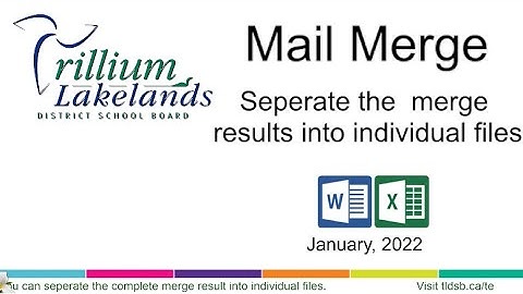 Tech Talk ep.6 - Mail Merge and Save to Individual Files
