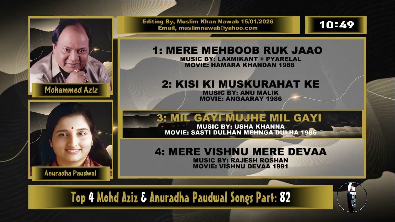 Mohd Aziz & Anuradha Paudwal Top 4 Duets Songs Part, 82