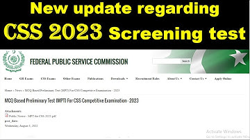 MCQ Based Preliminary Test (MPT) For CSS Competitive Examination - 2023