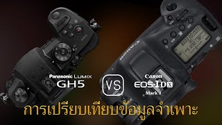 การเปรียบเทียบข้อกำหนดระหว่าง Panasonic Lumix GH5 และ Canon EOS-1D X Mark II