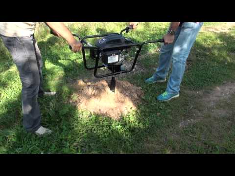 Мотобур ADA GroundDrill 12. Бурение каменистой почвы.