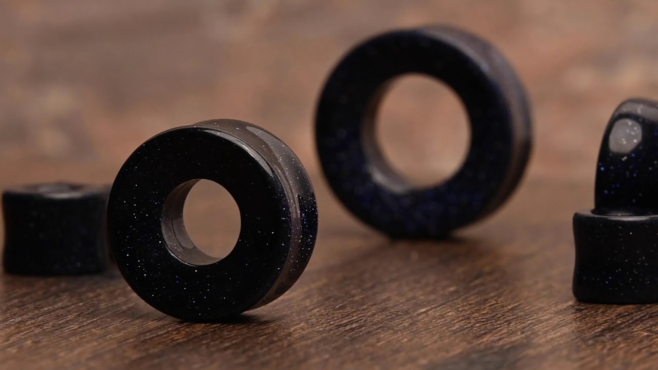 Blue Goldstone Tunnel / Plug / Gauge