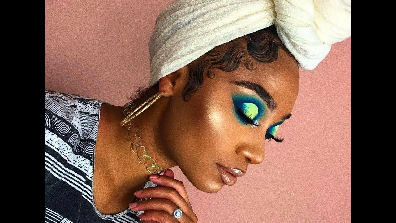 Neon + Blue Halo Cut Crease Makeup Look | MakeupTiffanyJ