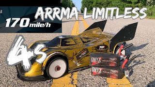 Arrma Limitless 4s 170mph!!! New PB Onyx 11500 Dual Motor build