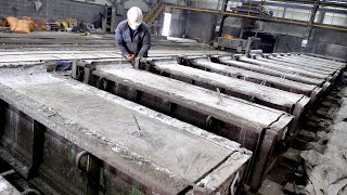 process of making a solid concrete water pipe.