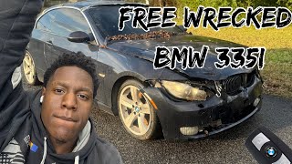 I GOT A FREE WRECKED TWIN TURBO BMW 335i🛠️🔥🔑