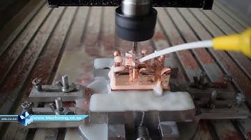 Brass Components Engraving on EasyRoute DIY CNC Router with Coolant Cooling and Clamped on T Slot