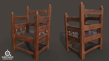 wooden Round Table  / Game Asset / Texturing  Tutorial In Subatance Painter