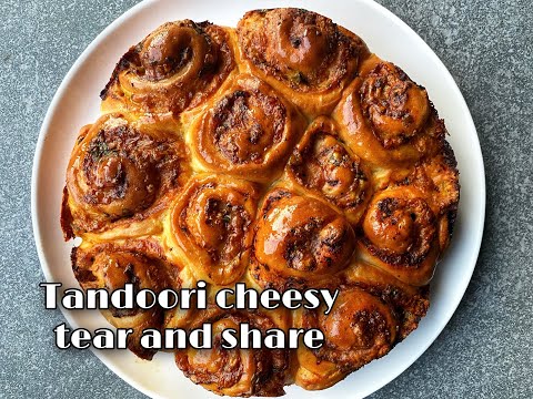 Tandoori Cheesy Tear and Share Bread  givealittlelove  Cheesy bread rolls  Food with Chetna