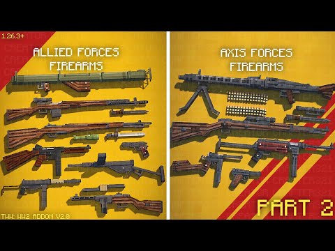 TWW WW2 Addon V2.0 New Realistic Guns Update Showcase in Minecraft PE 1.26.3+ | Creator Crafter321