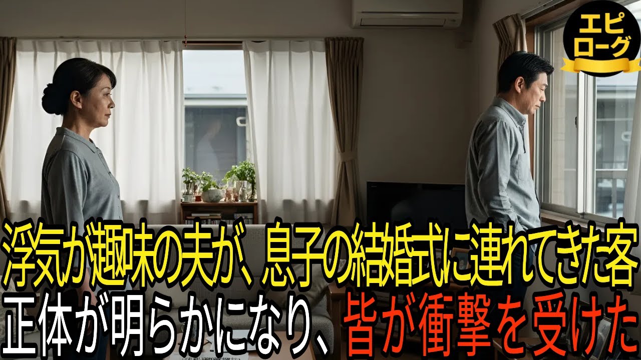 浮気が趣味の夫が、息子の結婚式に連れてきた客。正体が明らかになり、皆が衝撃を受けた。