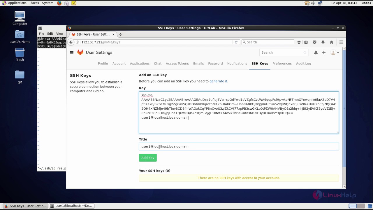 Gitlab generate ssh key putty