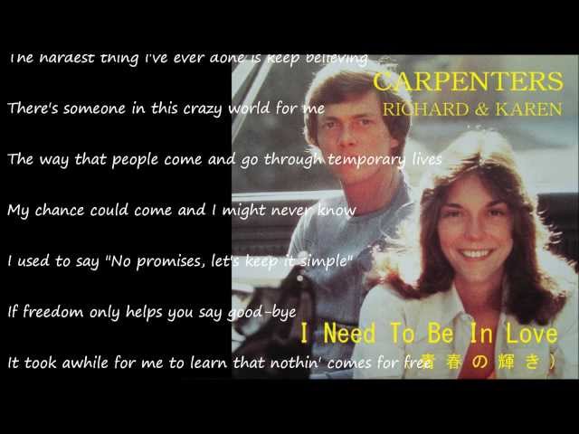 I Need To Be In Love (青春の輝き) ／ CARPENTERS class=