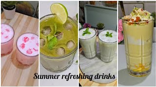 Summer cool drinks|Rooh afzah lassi|Mint sharbat|Masala chaans|Mango mastani#summer refresh drink
