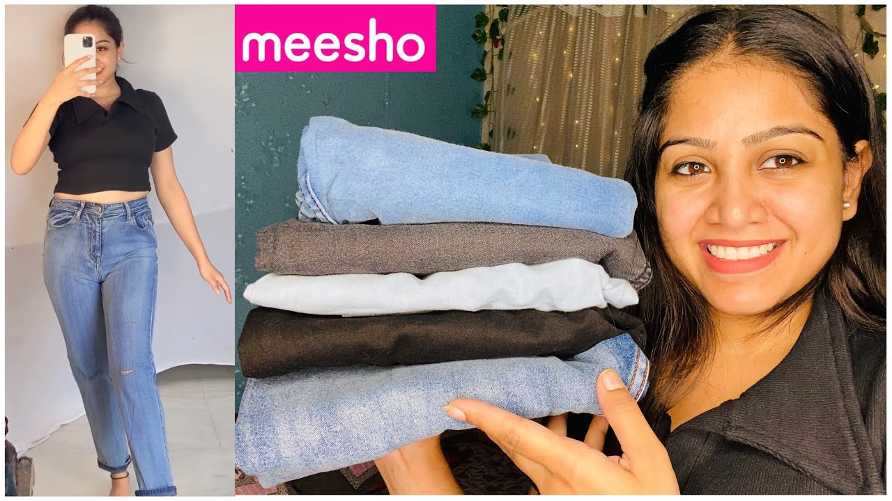 Meesho high waisted jeans haul under ₹500/ Meesho bottom wear haul