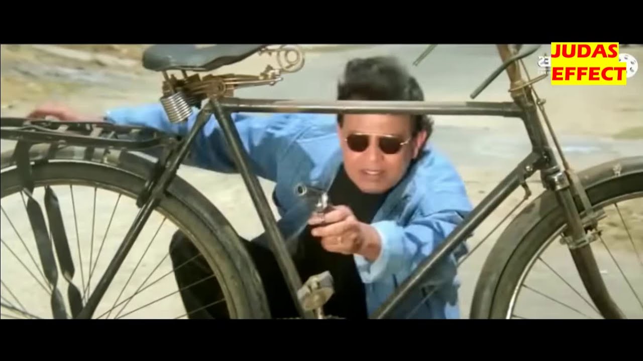 Mithun behind cycle