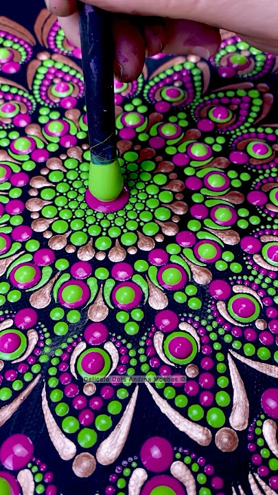 Colorful dot mandala flower pattern canvas painting #art #satisfying #mandala #artandcraft #painting