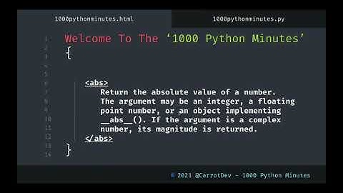1000 Python Minutes   - ABS Function