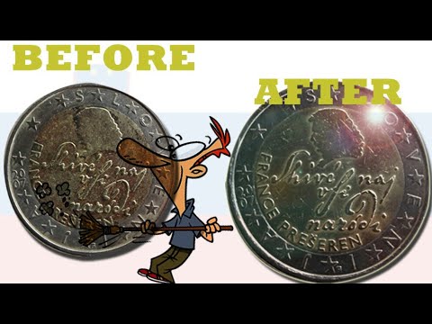 Cleaning 2 Euro Coin - 2 Euro Slovenian Coin | How To Clean Coin Correctly
