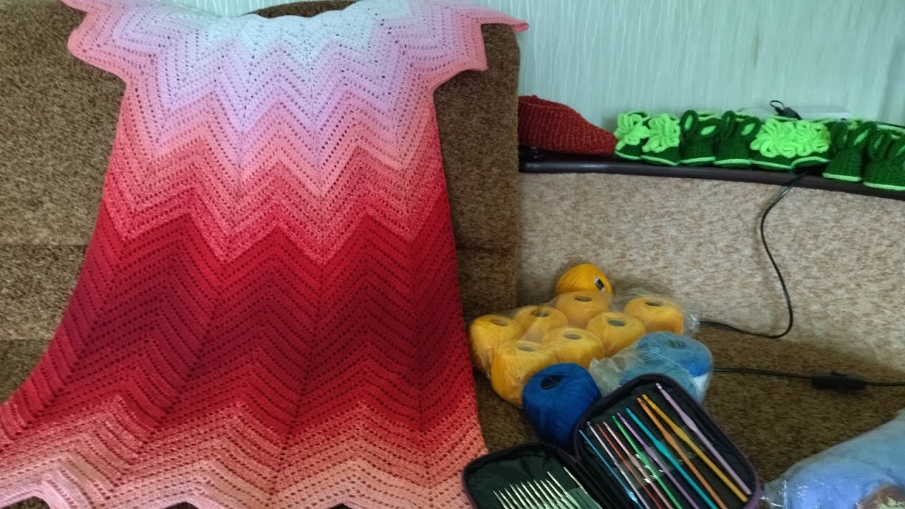 Вязание / Платье крючком готово /