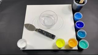 Acrylic Pouring: Drop Pour using a Bowl- Abstract Fluid Art