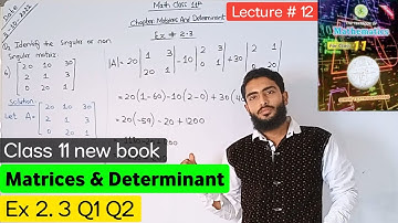 Math Class 11 - New Book - Chapter#2 Matrices & Determinant- Exercise 2.3 Q1 Q2 - Sindh board