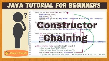 Constructor Chaining in java | Java for Beginners
