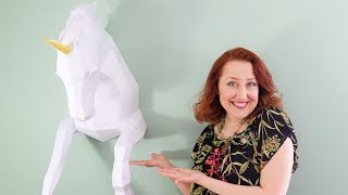 Wow Big Unicorn Paper Sculpture with Origadream Template