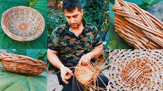 The steps of weaving a beautiful wicker basket suitable for the vegetable basket kitchen