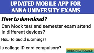 HOW TO AVOID WARNINGS DURING ANNA UNIVERSITY ONLINE EXAMS | UPDATED MOBILE APP | DHRONAVIKAASH screenshot 4