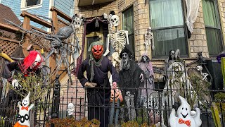 Best Halloween Decorations 2022 🎃 San Francisco Walking tour - 4k Horror Props ☠️