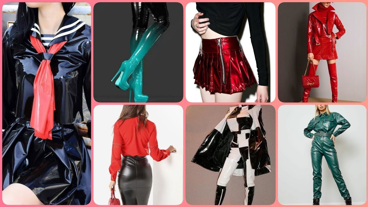 latex leather shiny outfits for ladies 